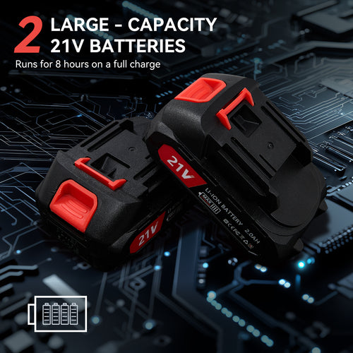 21V Cordless Electric Pruning Shears 28mm Max Cut, 2 Batteries, 6 8H Runtime, Tree Shrub Trimmer